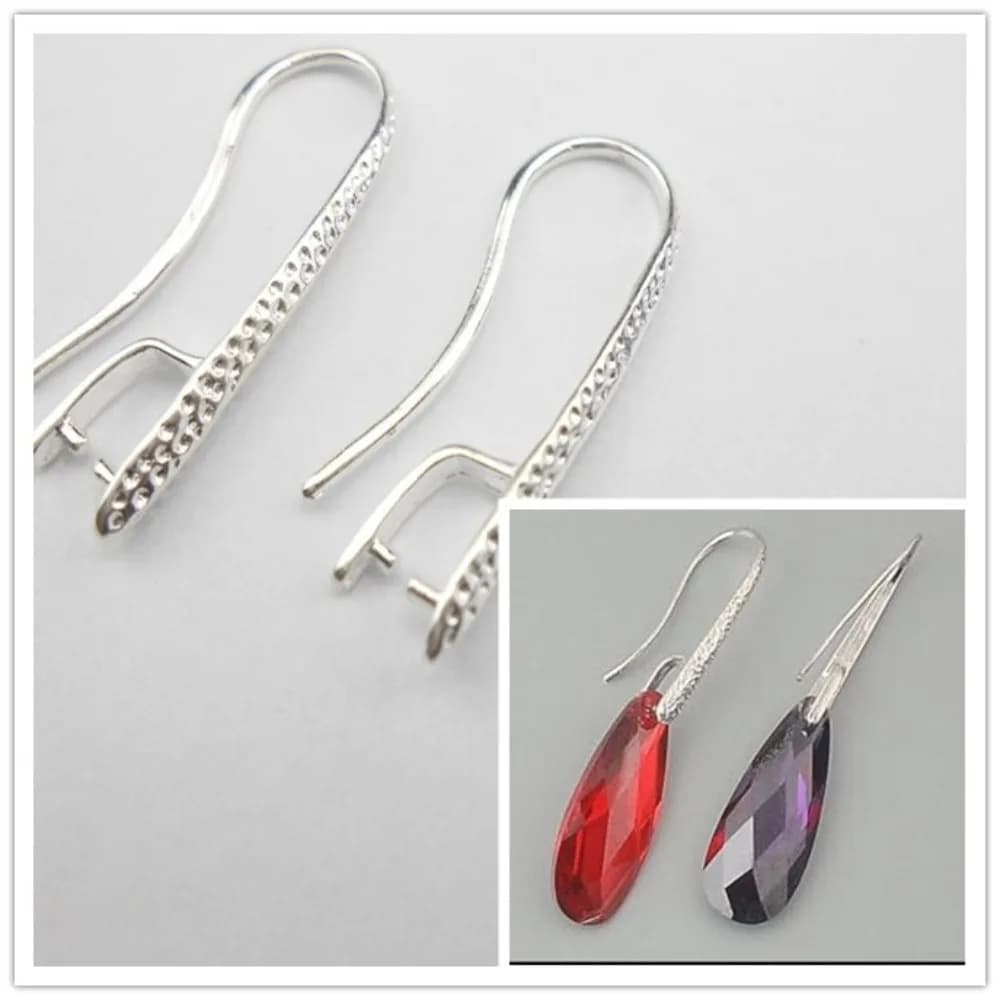 Base per Orecchini in Argento 925 con Superficie Minimamente Satinata per Produzione Fai-da-Te, Materiale per Accessori Fatti a Mano