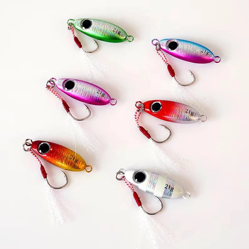 6 pcs Micro Metal Jigging Fishing bait 5.5g/7.5g/10g/14g/17g/21g Shore Casting Jig Fishing spoon salt water artificial bait