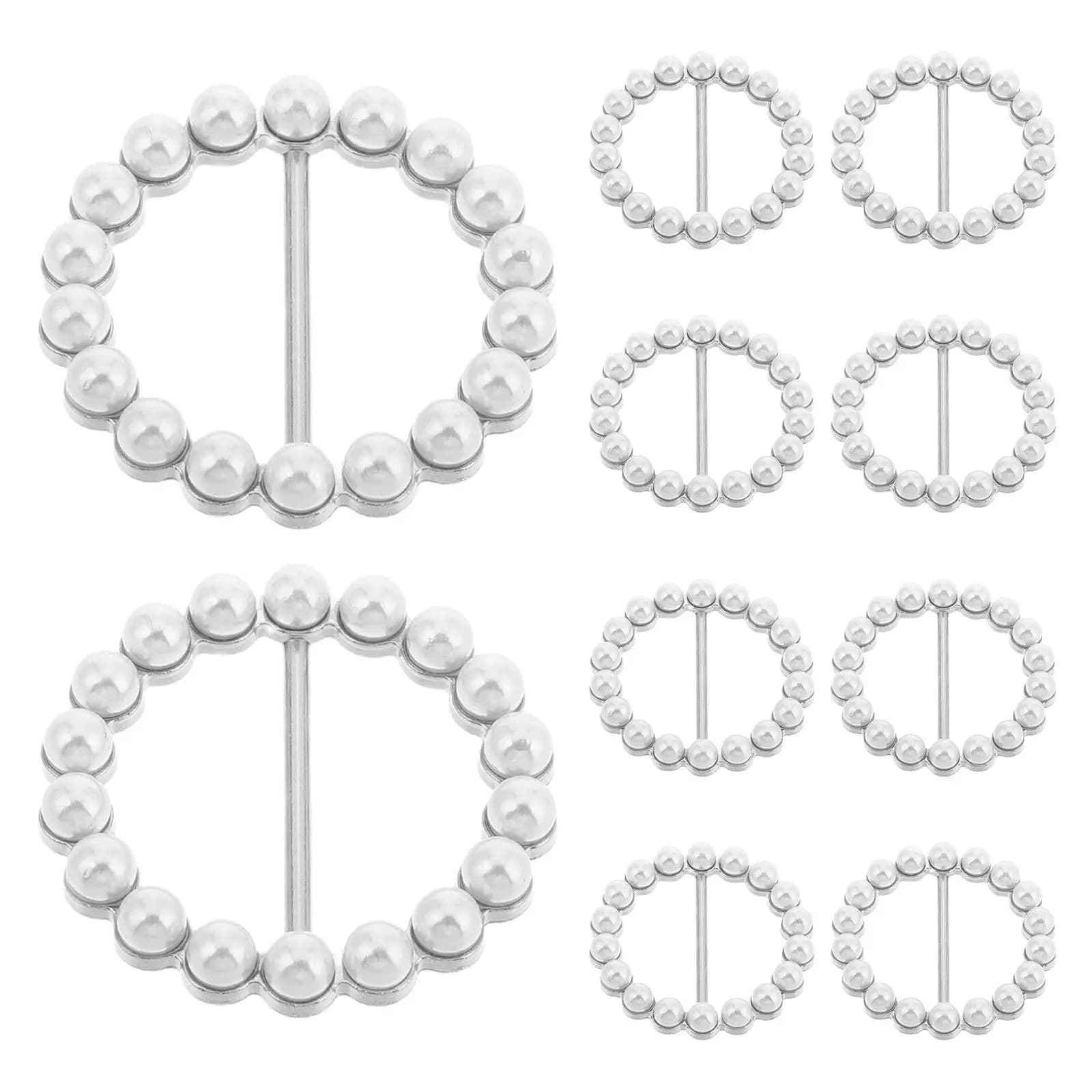 Set of 10 string-shirt clasps and buckles for scarves, versatile and fashionable, metal, for fixing shirts and scarves