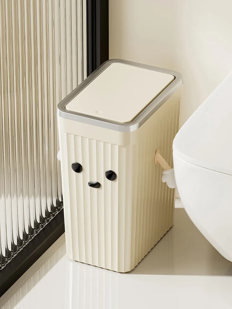 Cestino per Rifiuti con Coperchio, Design Carino, per Bagno, Cucina, Soggiorno, Camera da Letto, Uso Domestico, Nuovo Modello