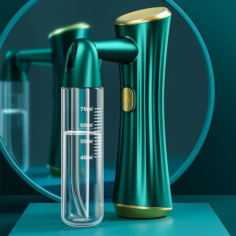 Spruzzatore a vapore facciale portatile - Umidificatore portatile per idratazione profonda e rifornimento della pelle, strumento per la cura della bellezza verde