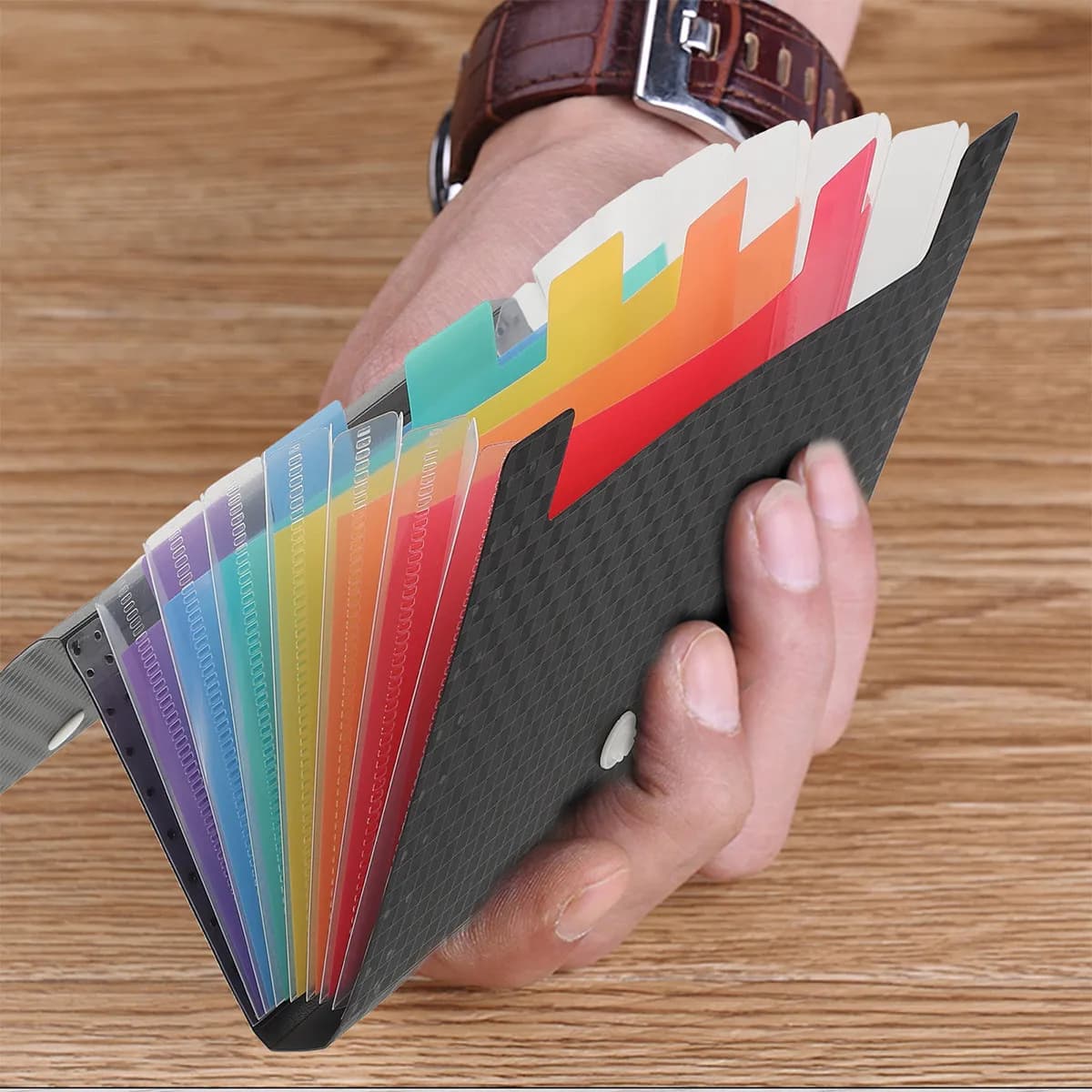 Cartella Portadocumenti Espandibile Portatile in PP A6, Organizzatore Multistrato per Ricevute, Piccola Borsa Portadocumenti