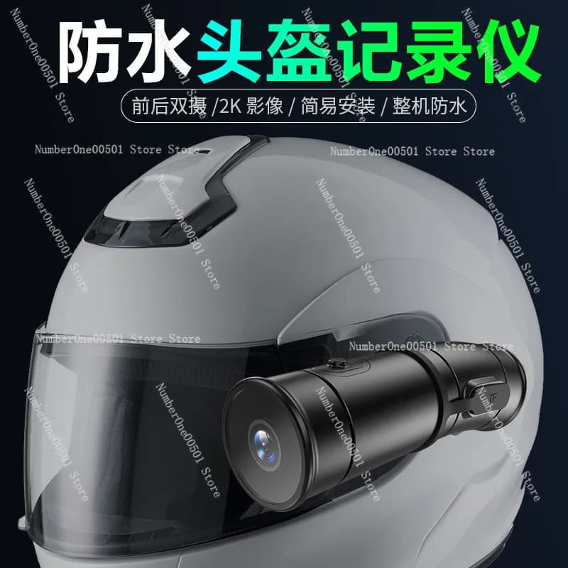 Videocamera Ultra HD 2K Impermeabile per Bici, Registratore per Casco da Ciclismo, Action Cam WiFi Impermeabile