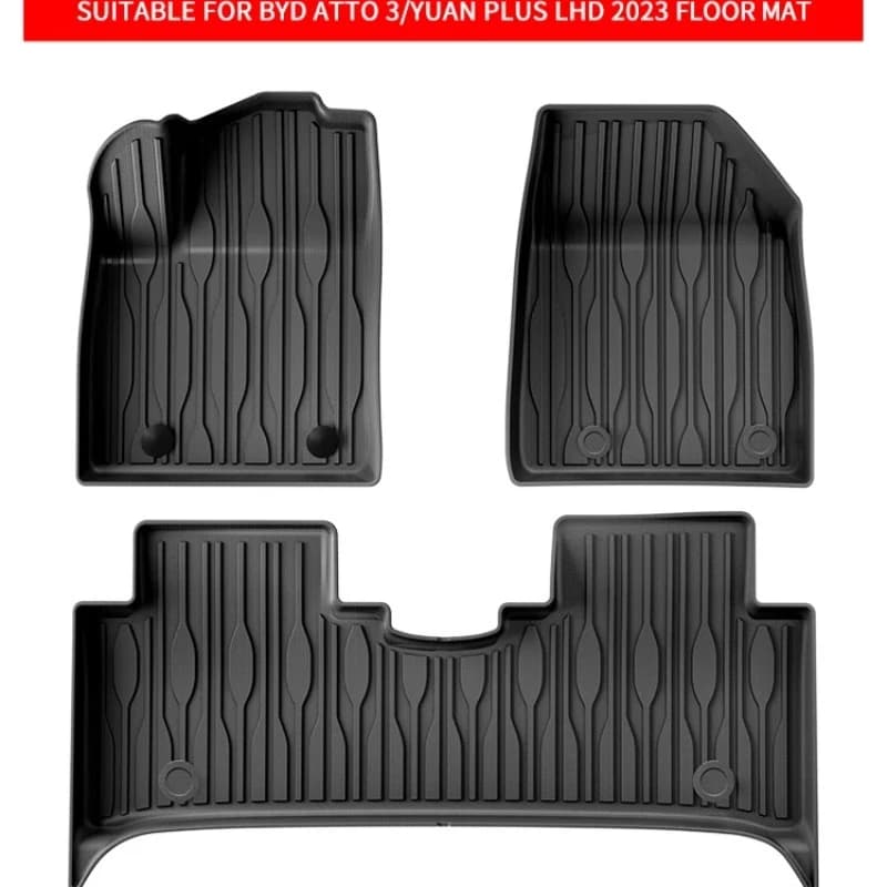 Tappetino per auto personalizzato LHD per BYD YUAN PLUS BYD Atto 3 2022-2025 Tappetini per auto 3D TPE Tappetino per auto personalizzato