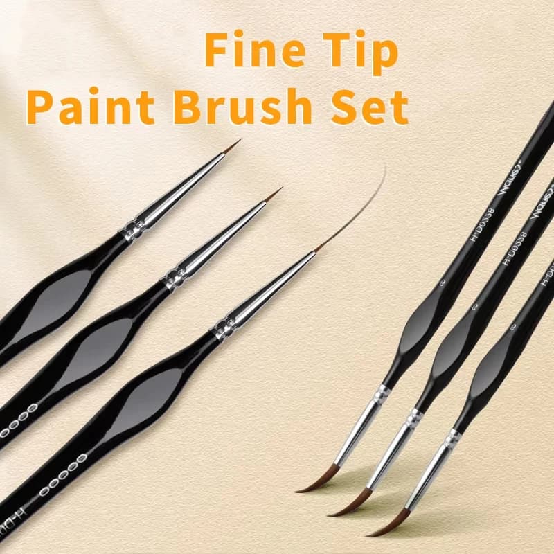 0.6cm Fine Tip Paint Brush Premium Miniature Detail Brush Mini Paint Brush Set Detail Paint Brush Set For Acrylic Watercolor Oil