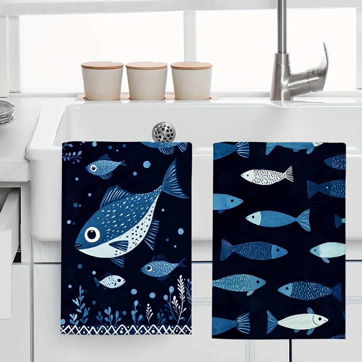 1 panno per la pulizia con motivo a cartoni animati di pesci di alta marina, morbido e assorbente, perfetto per cucina, bagno, camera da letto, viaggi