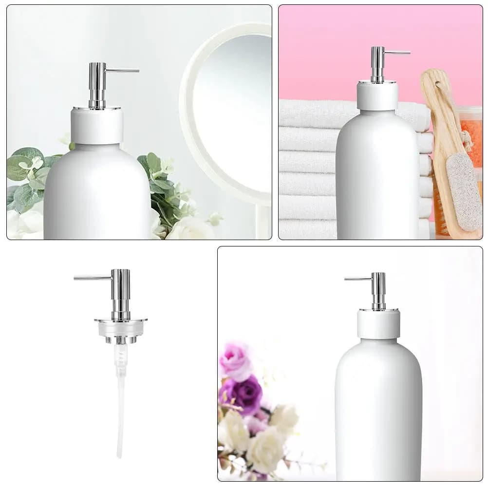 2 Pezzi Dispenser Spray Riutilizzabile Antigoccia con Pompa di Ricambio in Plastica per Lozioni, Sapone Liquido, Shampoo e Fondotinta