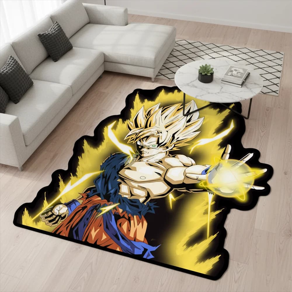 Tappeti per aree Anime Dragon Ball Z Goku Broli Tappeto personalizzato super cool Tappeto stampato fatto a mano per l'arredamento della camera, tappetino da gioco