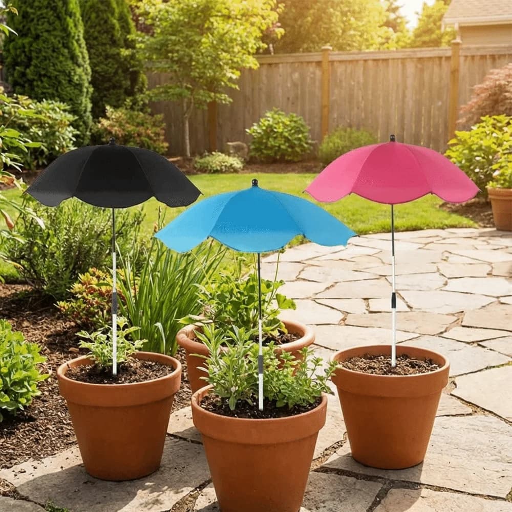 Ombrellone Telescopico per Piante da 65 cm, Regolabile, Copertura Ombreggiante per Piante Grandi, Decorativo, Protezione UV, Ombrellone da Giardino per Piante in Vaso