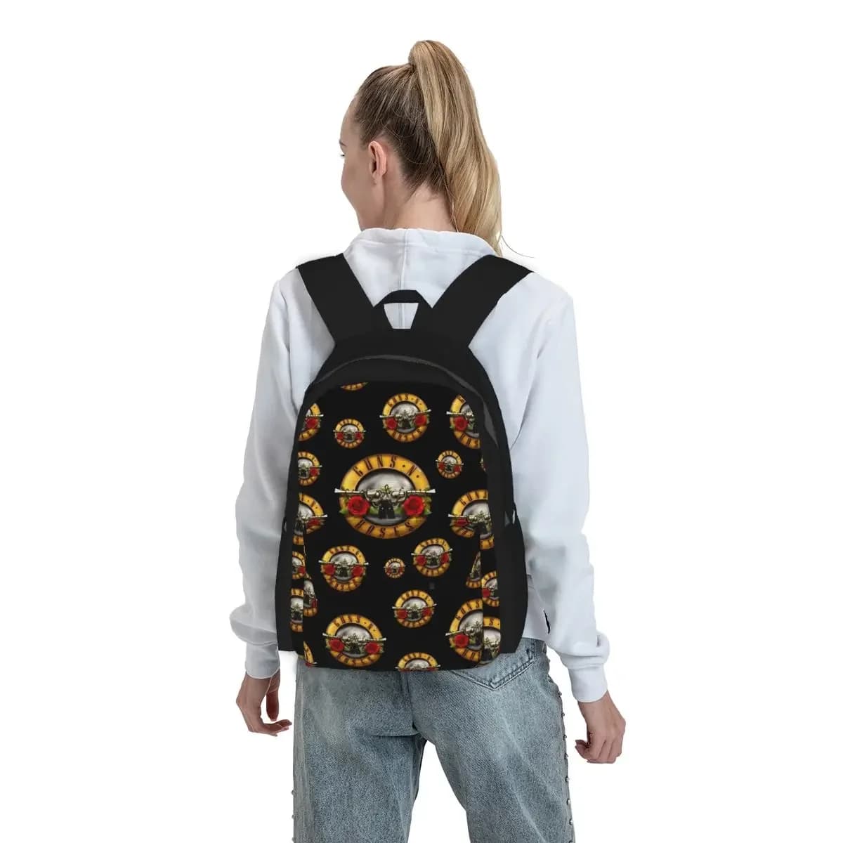 Guns N Roses Backpack Student BookBag Kids School Bag Laptop Shoulder Bags for Men Women