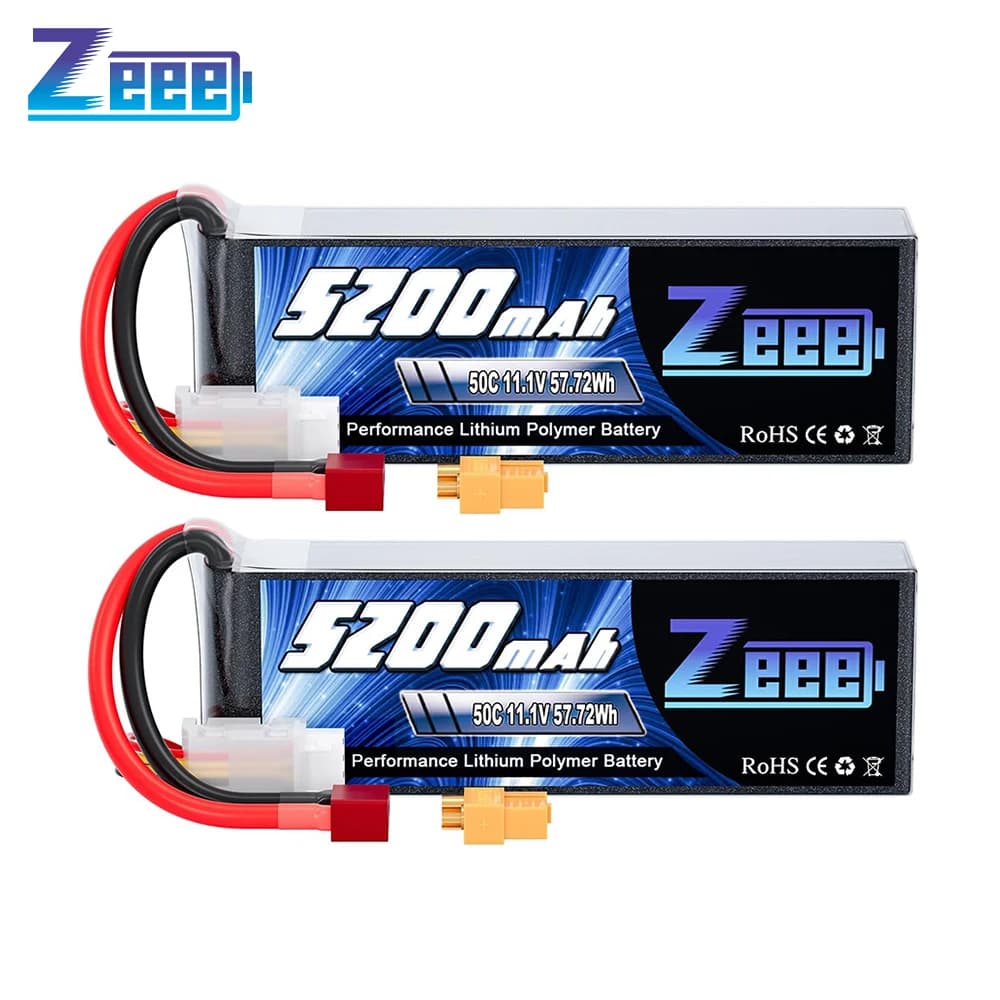 1/2 Unit Zeee 11.1V 50C 5200mAh 3S Lipo Battery with Deans Plug Soft Case for RC Auto DJI Quadcopter Air Helicopter drone