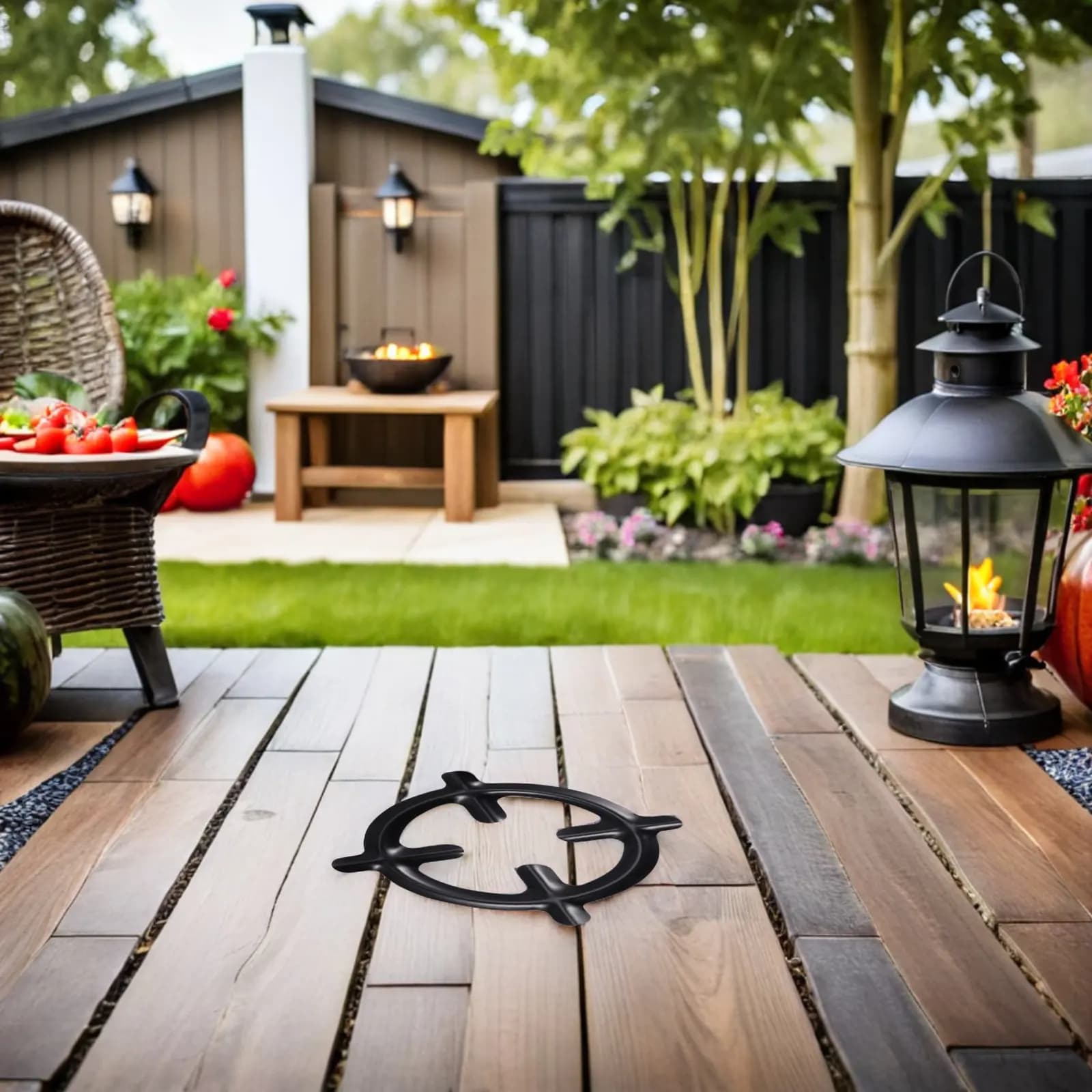 Set of 5 Supports for Cast Iron Pens, Portable Cafetiere, Gas Stove Accessories, Housing for Camping and Cooking Tiles