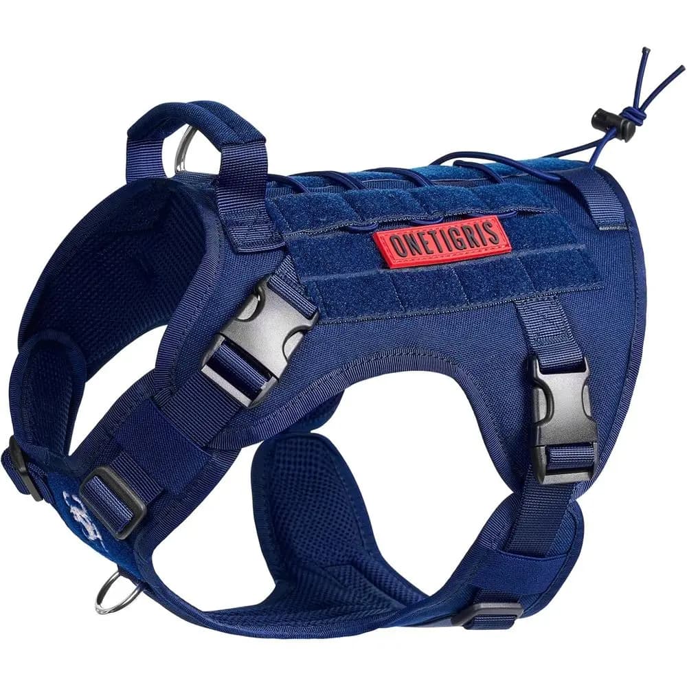 Gilet per Cani da Servizio con Design Anti-Trazione, Regolabile per Passeggiate e Addestramento (Blu, Taglia Media)