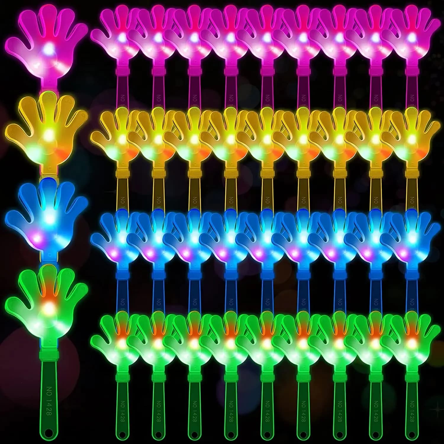 12 pezzi di battaglie a mano illuminano a LED battaglie rumorose forte rumore creatore giocattolo clap giocattolo per matrimoni compleanno bomboniere forniture