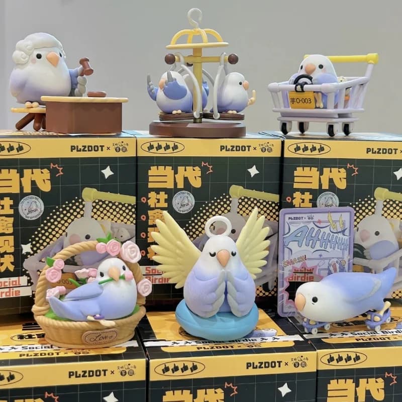 Scatola cieca Kawaii della serie di pollame sociale contemporanea autentica, regalo a sorpresa per ornamenti creativi e carini alla moda per regali da collezione