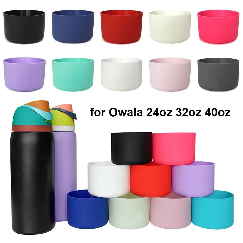 1 pz nuovo stivale in silicone antiscivolo bottiglia protettiva colorata base inferiore custodia morbida per tazza per Owala 24 oz 32 oz 40 oz