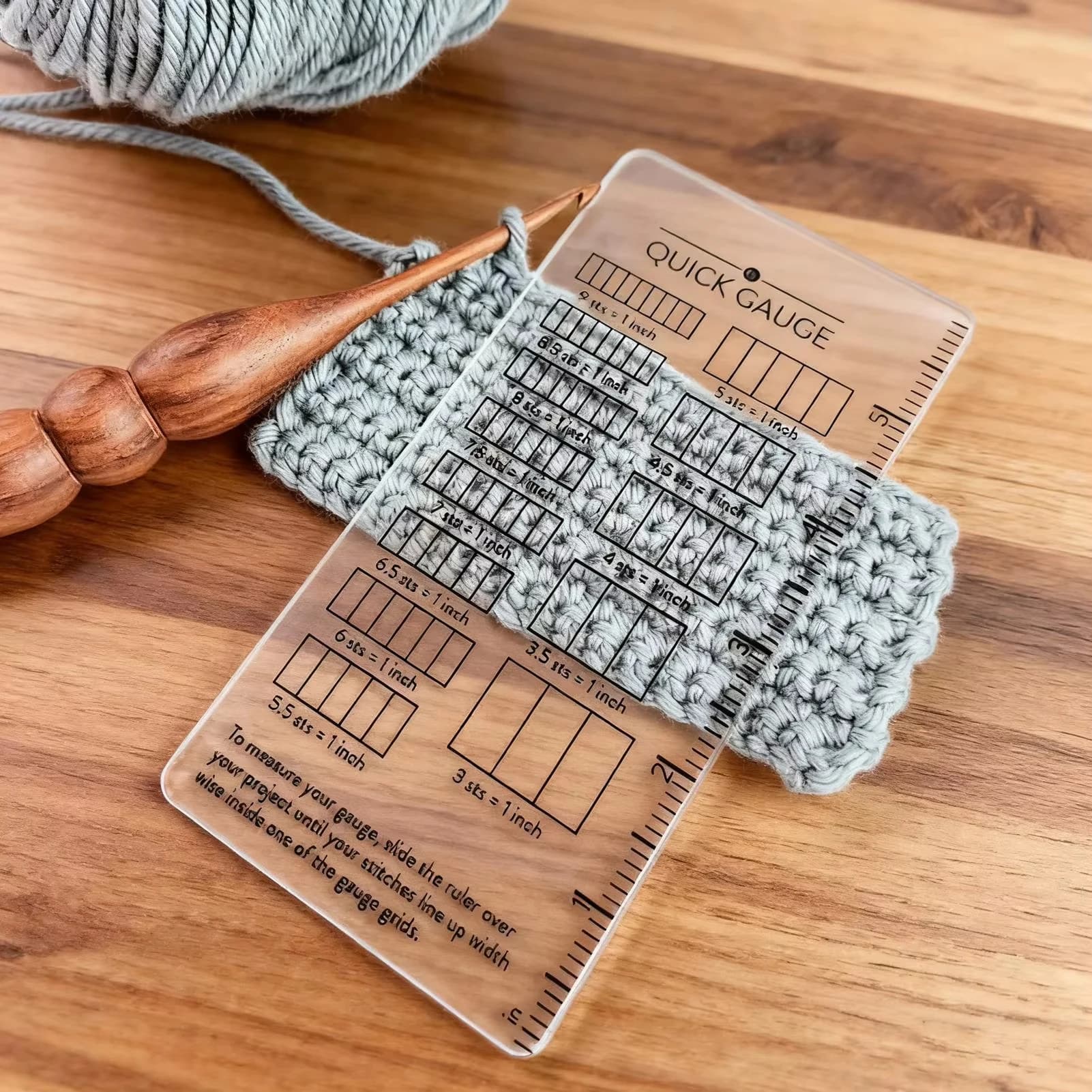 Professional Knitting Gauge Ruler Acrylic Quick Measurement Tool For Crochet Needle Diy Arts Crafts Dual Scale Metric Durable