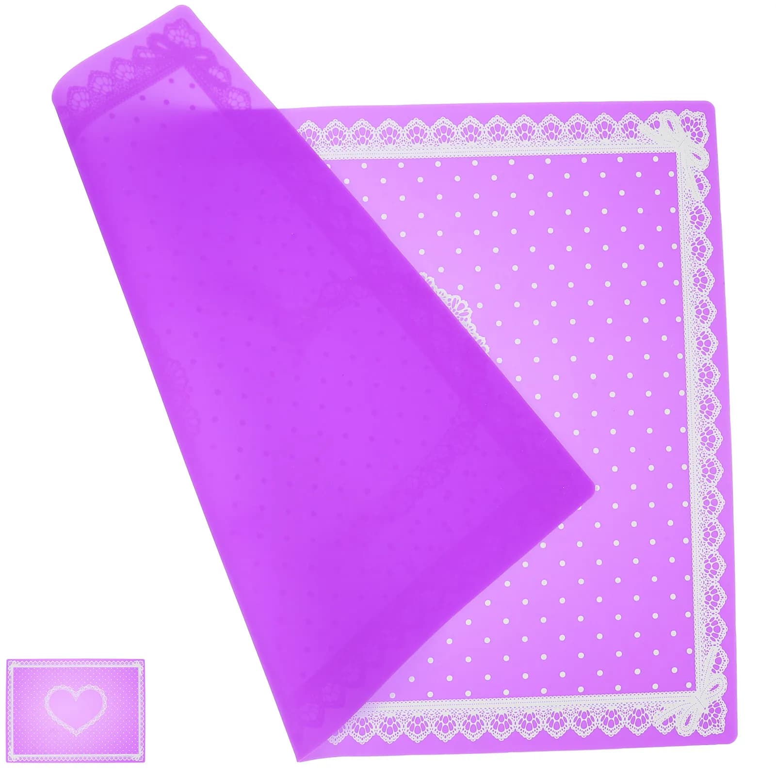 Cuscino in Silicone a Forma di Cuore per Manicure, Design con Pizzo Rosso e Pois, per Tavolo da Nail Art