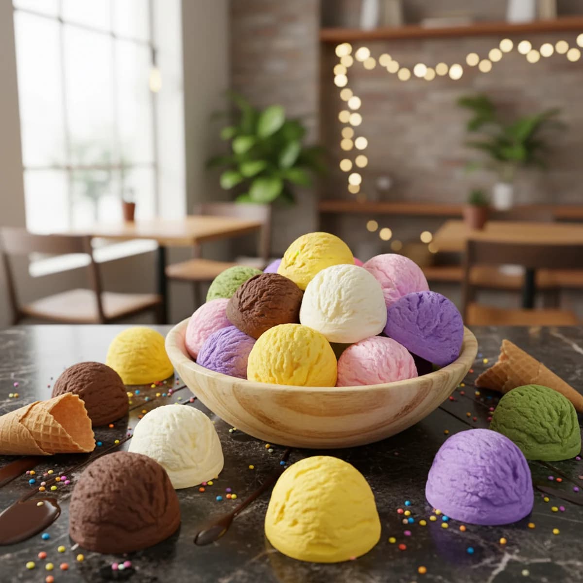 Set di 3 Palette di Gelato Realistiche, Cibo Finto, Decorazioni per Casa, Accessori per Slime, Oggetti di Scena per Foto, Giocattoli