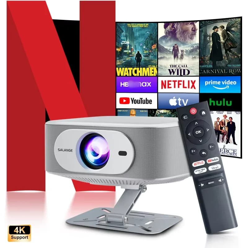 Salange Netflix Proiettore Android 13 P92MAX Smart 4K con licenza ufficiale 1080p Native Dual WiFi BT5.2 12000L Elec Focus HD Movie