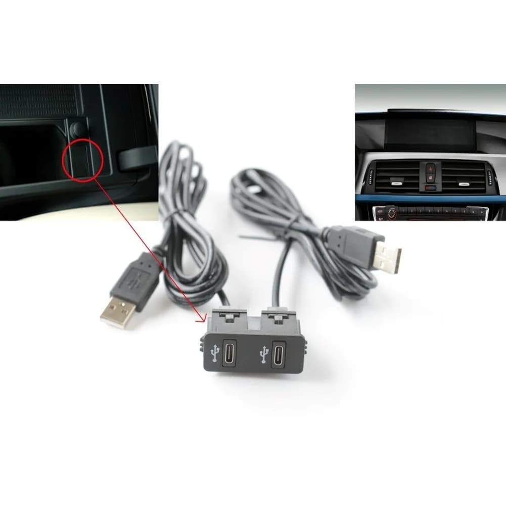 For BMW Dashboard Extension Cable 150cm Length with Type-C Panel Socket for Navigation System Integration USB Interface