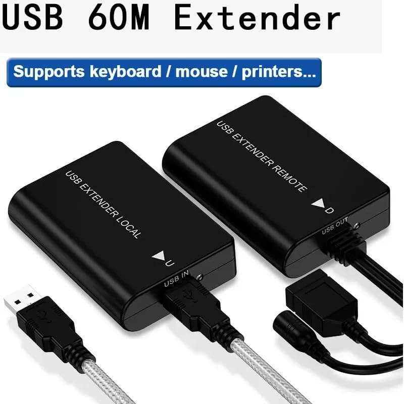 Convertitore USB da USB a RJ45 da 60 m su cavo Ethernet Cat5e Cat6 per chiavetta USB, mouse e tastiera, stampante SCANNER