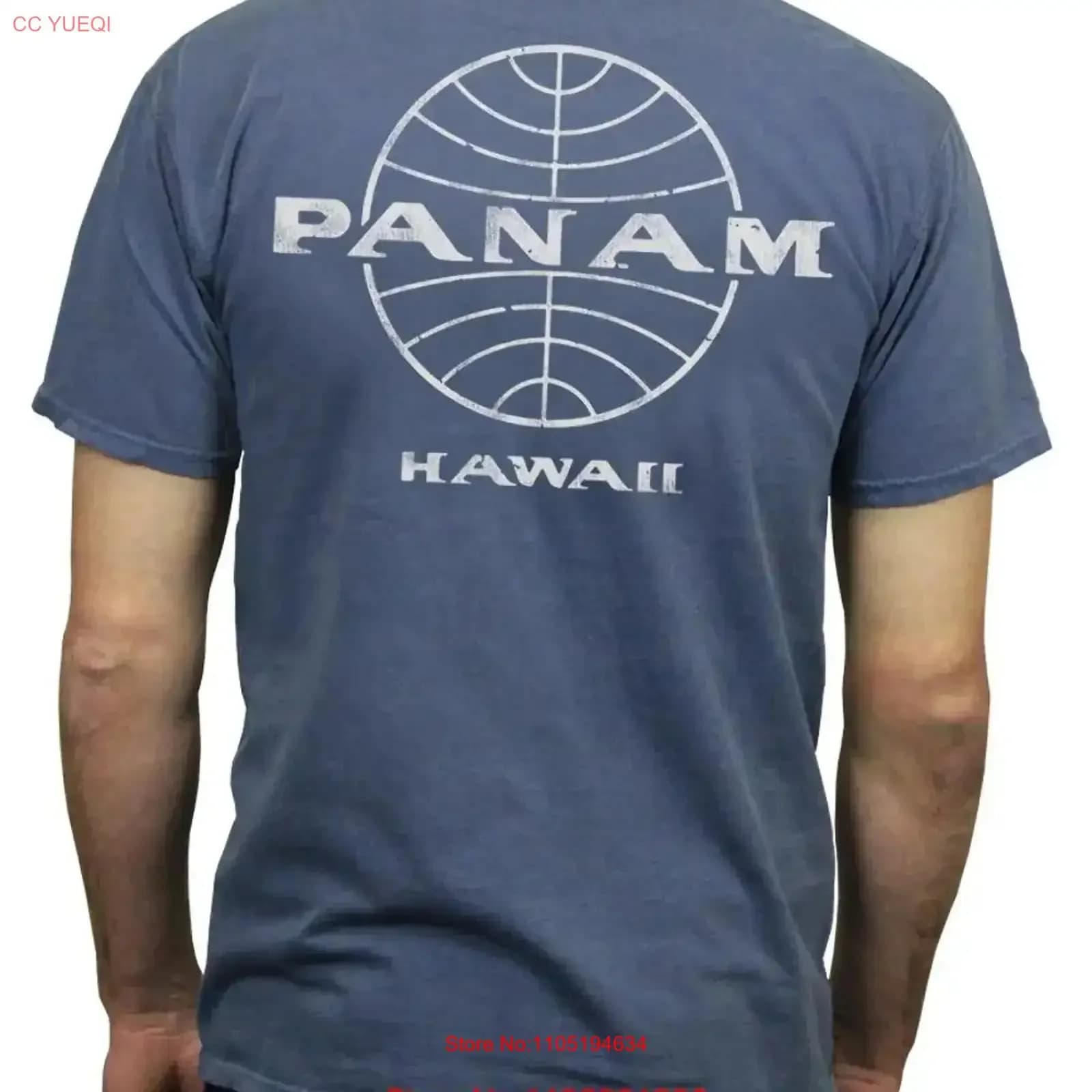 Pan Am Globe T Shirt vintage lavato Versatile Abbigliamento casual firmato moda grafica streetwear Allungato
