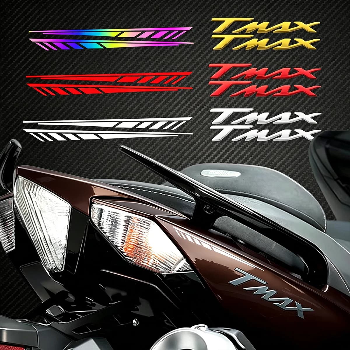 Adesivi 3D in Resina Epossidica per Moto, Emblema Logo Laterale per Serbatoio TMAX, Decalcomanie per TMAX T-MAX 500 530 TMAX500 TMAX530