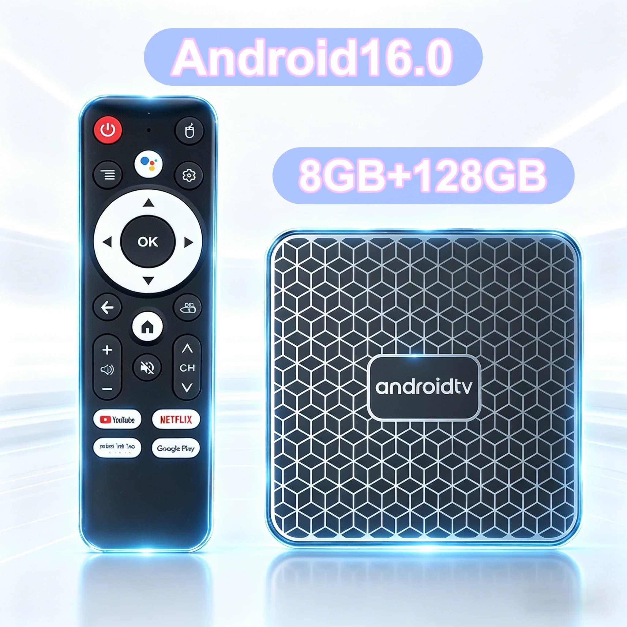 Nuovo Box TV Android 16 T8S RK3518 2026, 8GB 128GB, Dual WiFi6, BT5.4, Video 8K, Controllo Vocale, Google, Netflix, YouTube, Set-Top Box