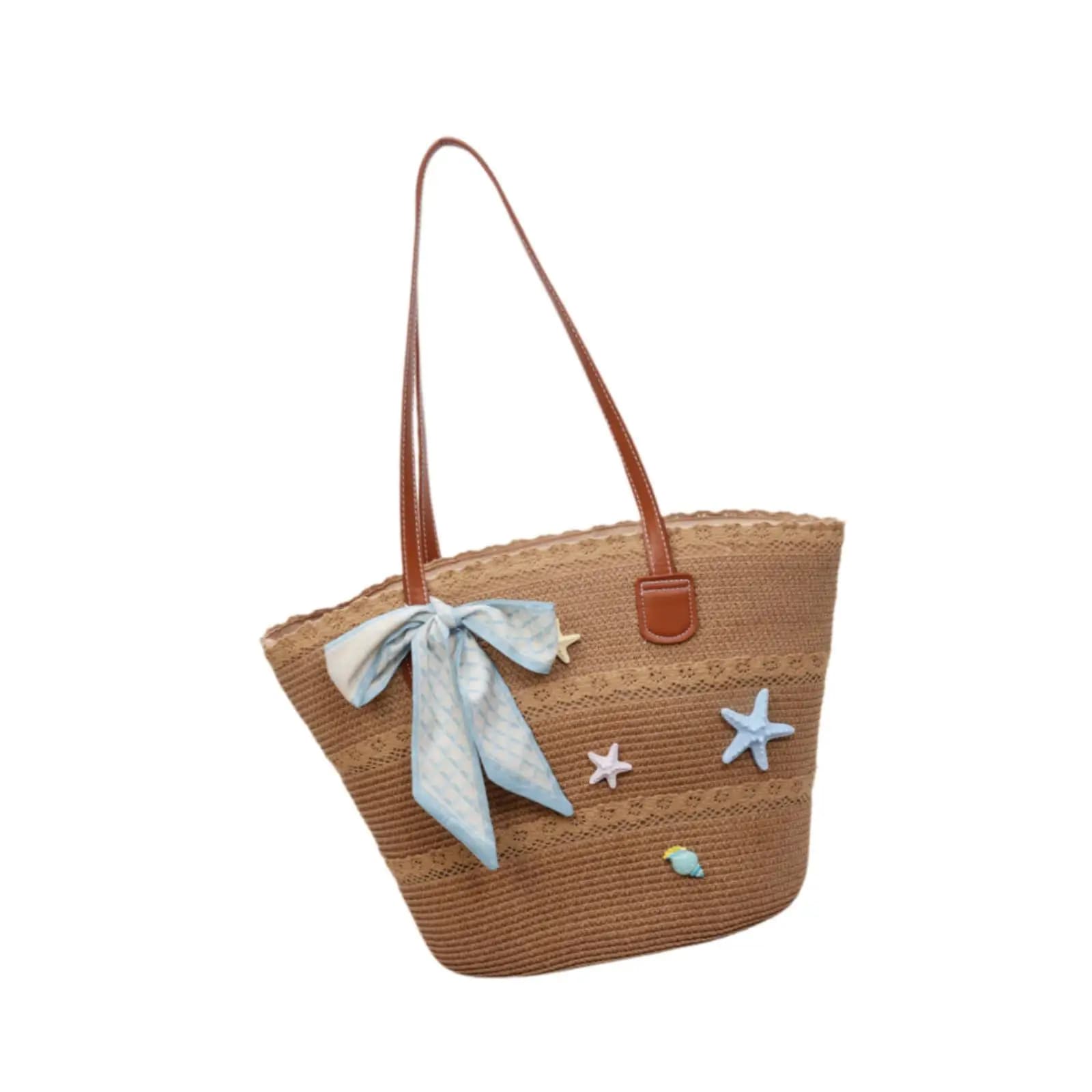 Women Tote Bag Large Capacity Woven Handbag Summer Fashion Beach Bag for Casual Travel Shopping