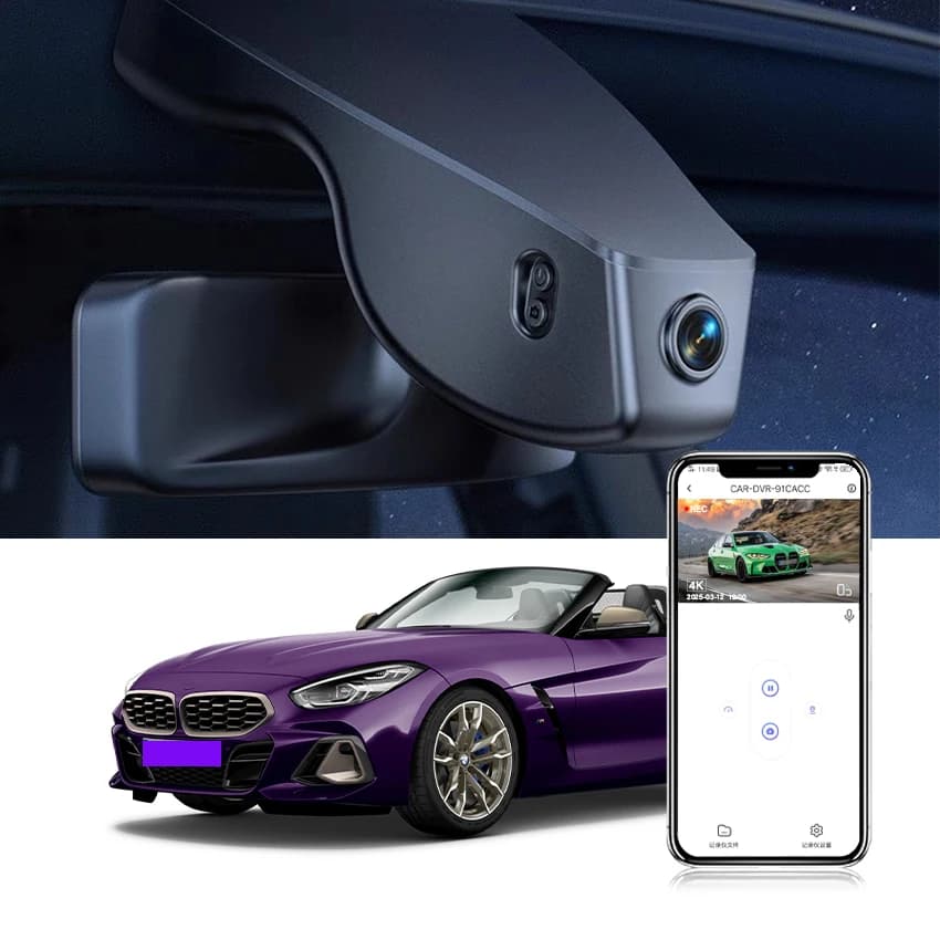 Dash Cam 4K per BMW Z4 G29 2019-2026, Controllo Wireless tramite App, Registratore Video 2160P, Facile Installazione