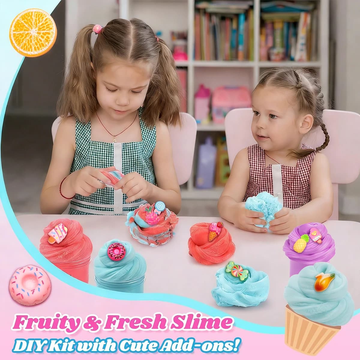 Kit Fai-da-Te per Slime Colorato con Charm, Giocattolo Antistress Non Appiccicoso per Bambini