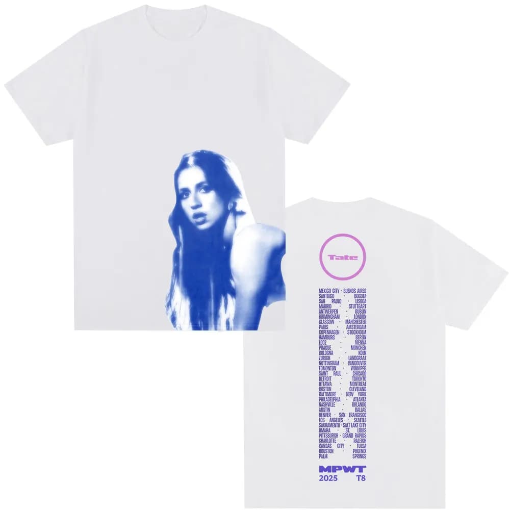 Tate McRae Miss Possessive World Tour Photo Merch T-shirt Uomo Donna Harajuku O-Collo Manica corta T-shirt in cotone T-shirt casual