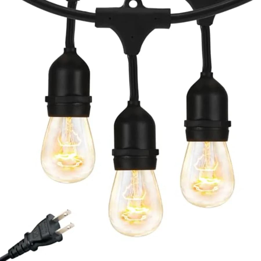 Luci a Corda Incandescenti per Esterni Ambience Pro, Luci per Patio di Grado Commerciale Impermeabili con Lampadine Edison Dimmerabili