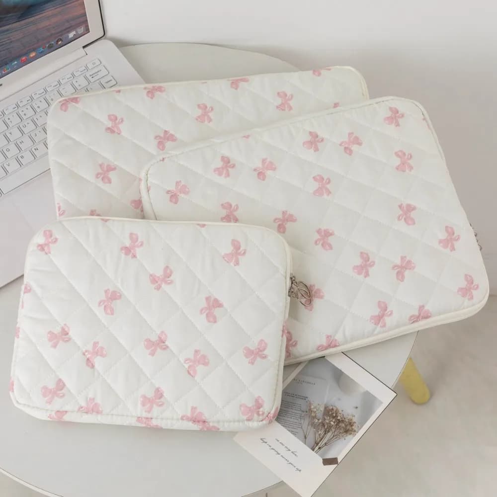 Fashion Bowknot Pattern Laptop Sleeve Case Shockproof 11/13/15 inch Notebook Cover Ultra Thin Large Capacity Laptop Bag
