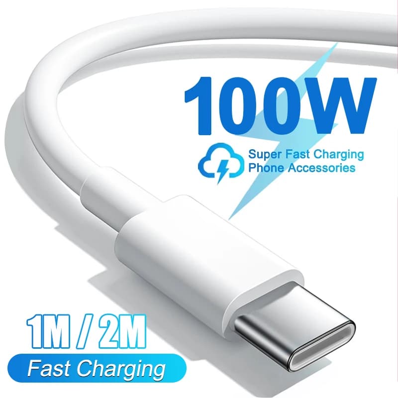 Cavo di ricarica veloce PD da 100 W per Samsung S23 S24 Ultra Xiaomi Redmi Oneplus Cavo USB tipo C per iPhone 15 16 Accessori per caricabatterie