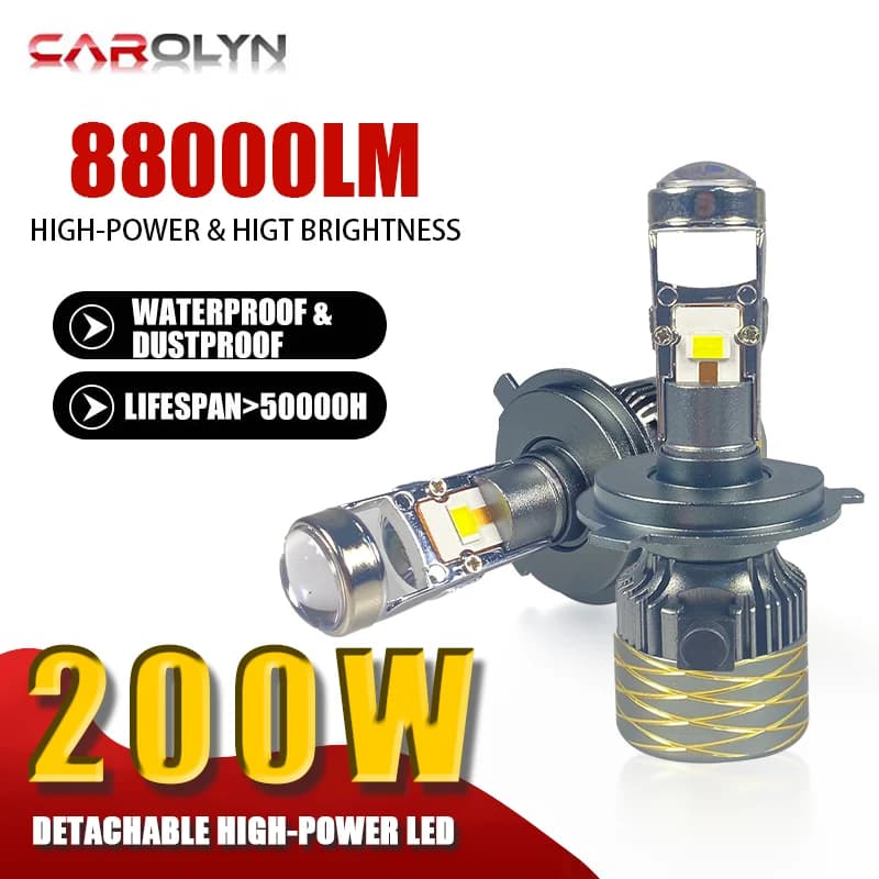 Carolyn 2 pz H4 H7 LED Mini Lente H11 HB3 HB4 Canbus Faro Per Auto Bi Proiettore Faro Ultra Luminoso Lampada di Modifica Auto