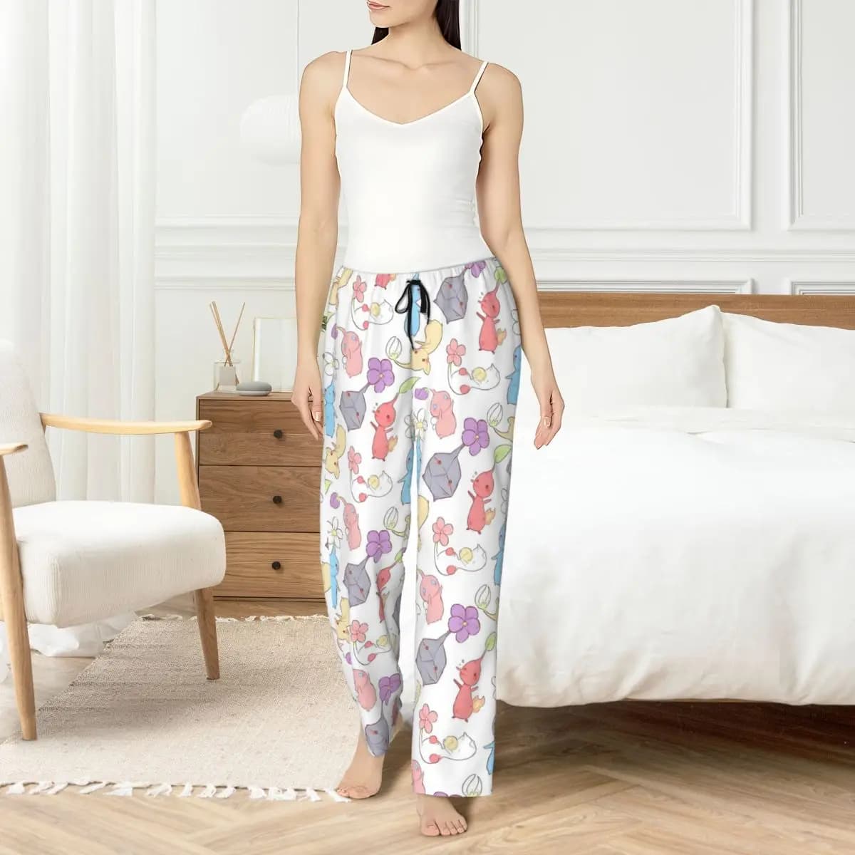 Pantaloni da pigiama P-Pikmins da donna stampati personalizzati Gioco di avventure Sleepwear Sleep Lounge Bottoms con tasche