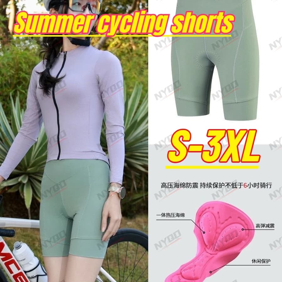 Women's Three-quarter Cycling Shorts, Solid Color, Summer, Breathable, Cycling, Outdoor Cycling Clothing