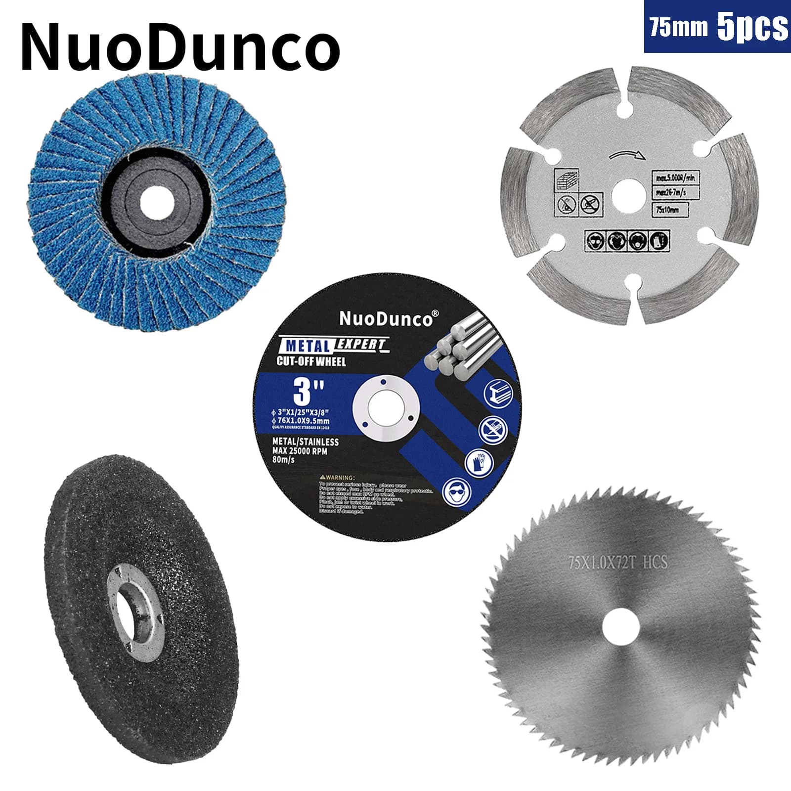 5 pz/set 75mm disco da taglio 3 "mola metallo lavorazione del legno pietra taglio di marmo molatura lama per sega per mini smerigliatrice angolare