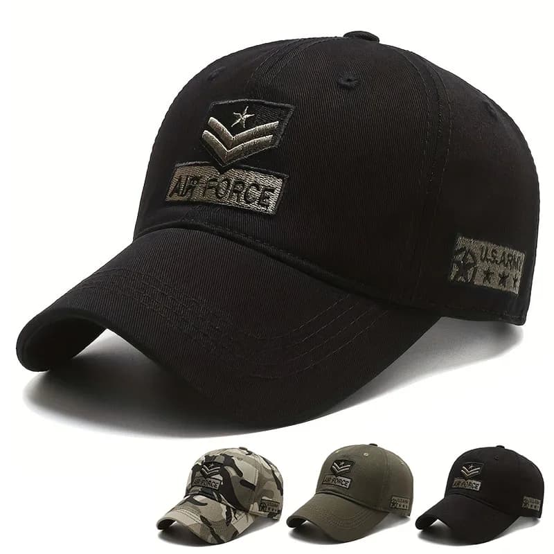 Berretti da baseball con ricamo a freccia AIR FORCE unisex Cappelli casual regolabili per esterni primaverili e autunnali Cappello per protezione solare