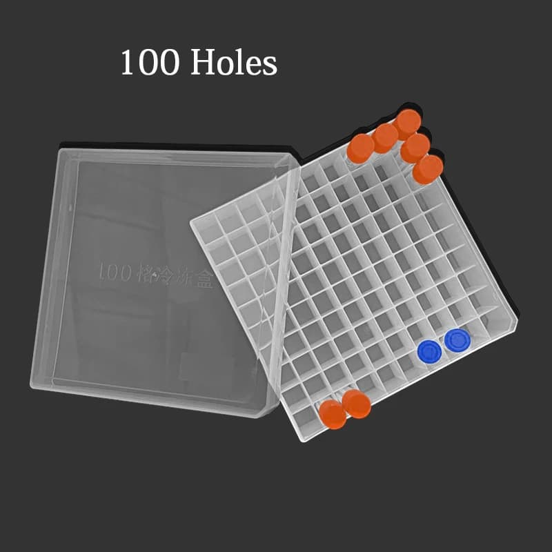 100 Holes Laboratory Freezing Tube Plastic Storage Box For 1.5ml/2ml Plastic Refrigeration Pipe