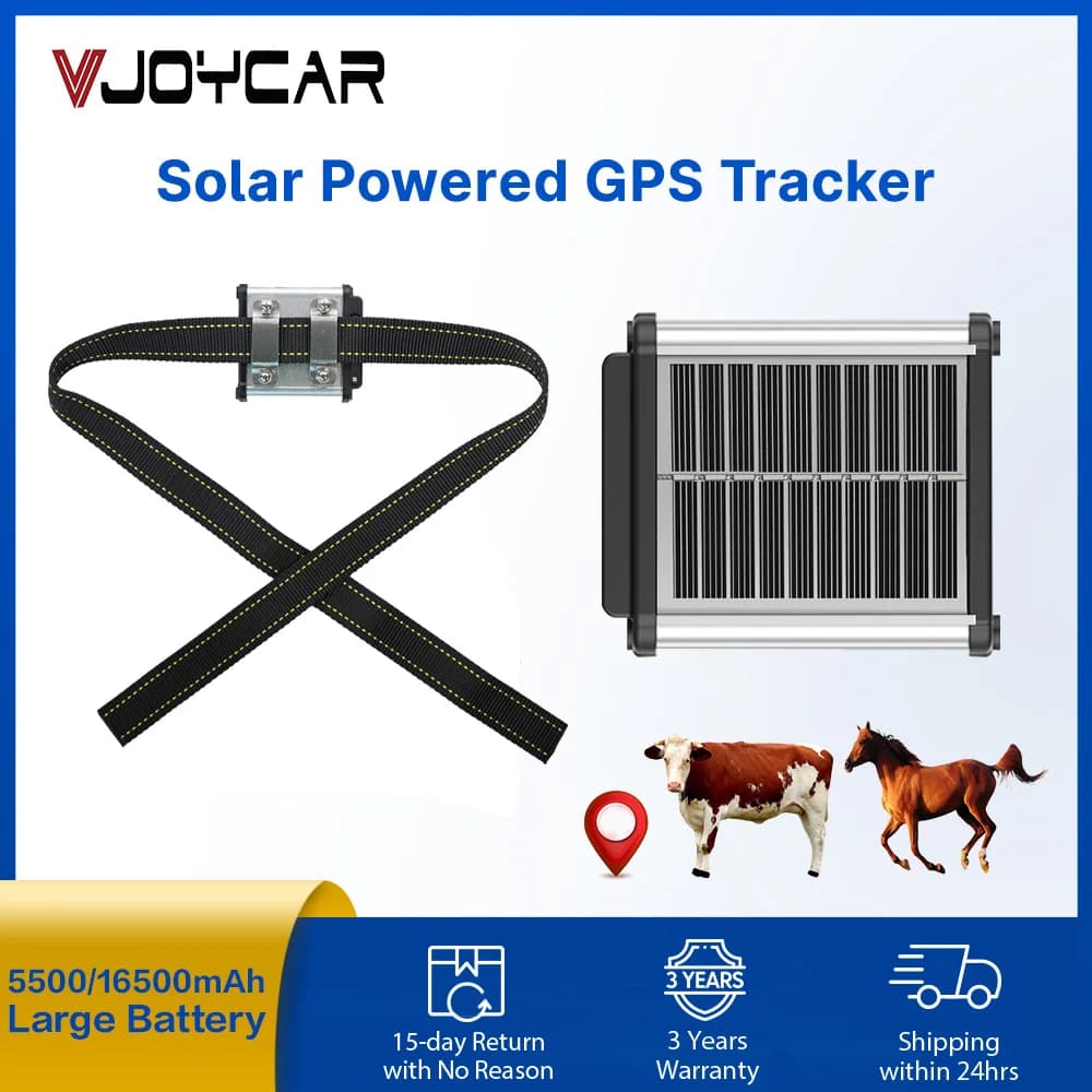 Vjoycar 2023 New Cow GPS Tracker collare per pannello solare grande batteria per bestiame bovini cavallo cammello grande animale monitoraggio in tempo reale