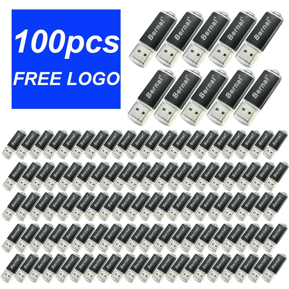 100 pz Logo Personalizzato Gratuito Pendrive USB 2.0 2 GB 4 GB 8 GB 16 GB 32 GB 64 GB 128 GB USB FLASH DRIVES STICK Spedizione Gratuita