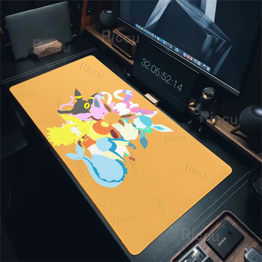 Tappetini per mouse di grandi dimensioni XXL, tappeti per scrivania da ufficio, accessori per giocatori, tappetino per mouse minimalista P-Pokemon, tappeto estetico per tastiera da gioco