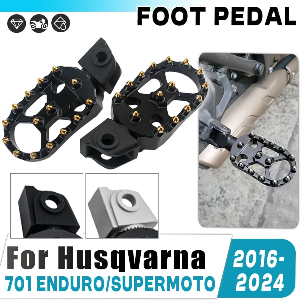 Per Husqvarna 701 Supermoto 701SUPERMOTO 701 Enduro 2016-2024 2023 2022 2021 Pedane Anteriori Moto antiscivolo Poggiapiedi Pioli