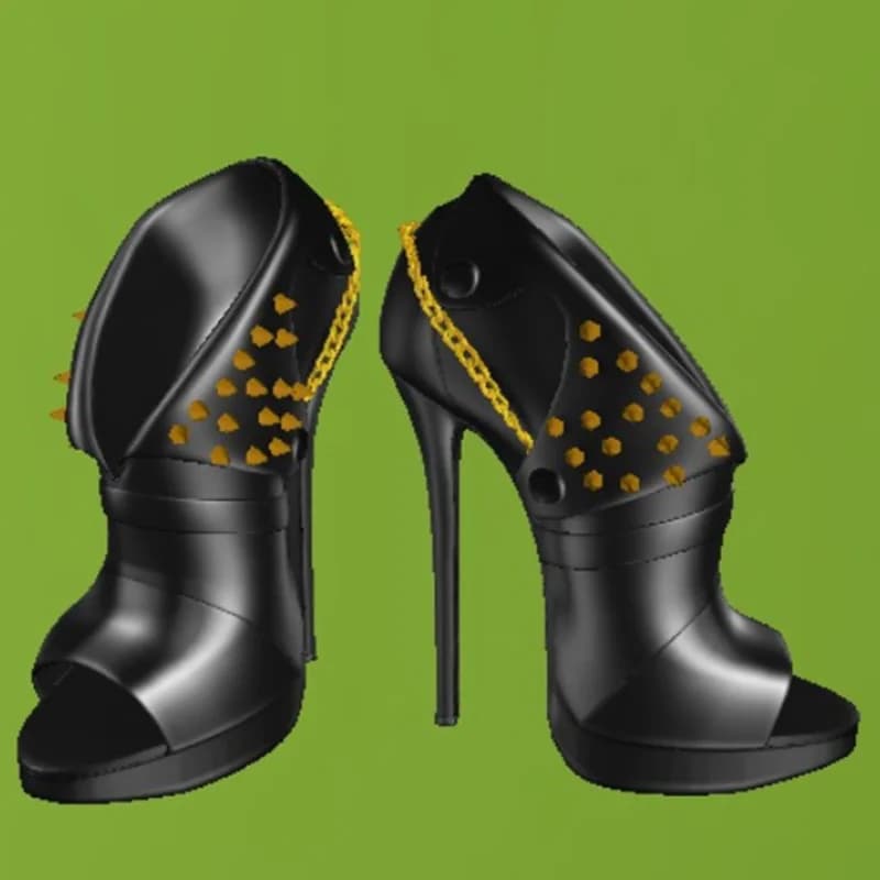 Sandali con plateau opachi con catena con rivetti neri Peep Toe Tacco alto sottile Moda Estate sexy Big Size 2025 Scarpe da donna Zapatillas Mujer