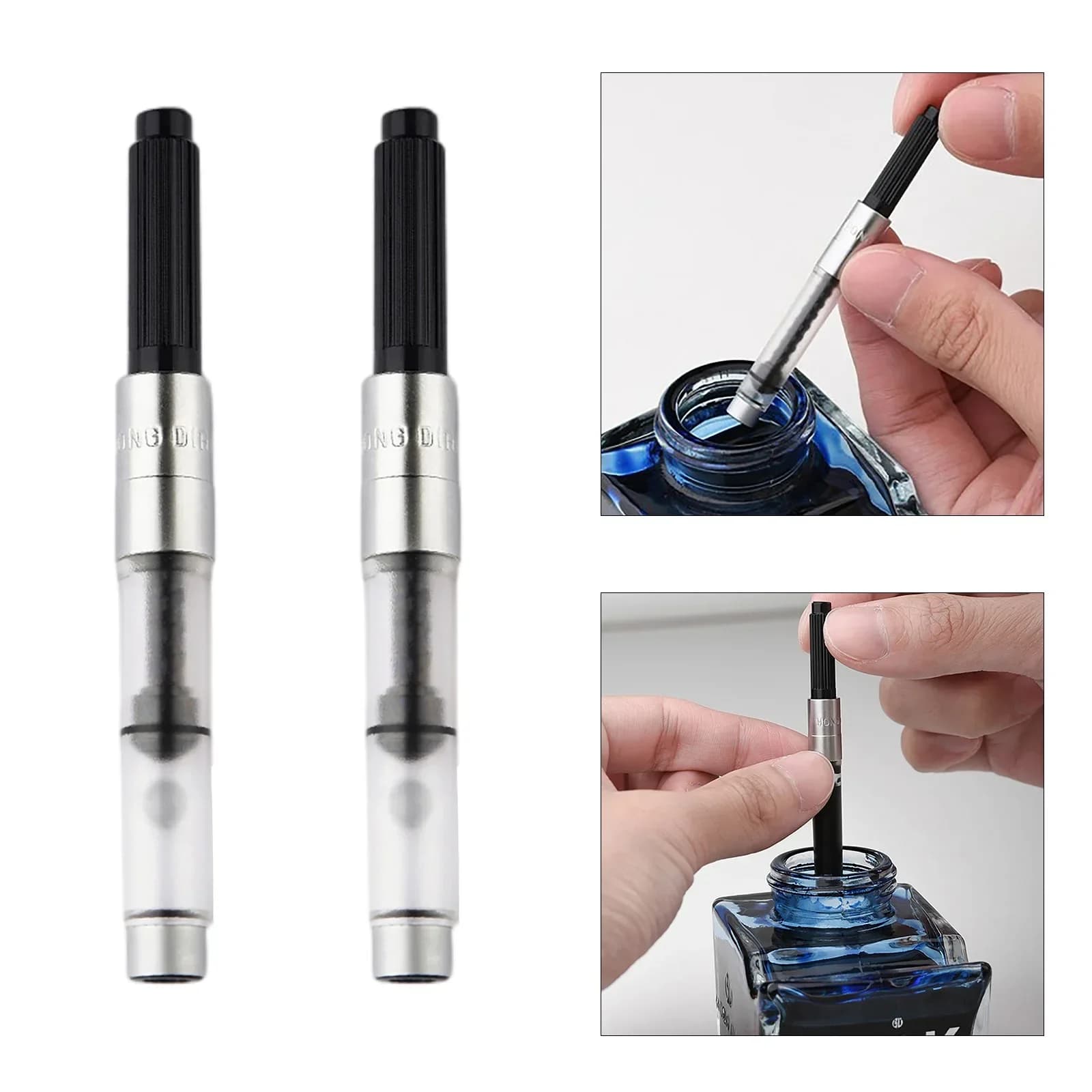 2pcs Rotary ink Absorber Filler Cartridge Ink Converter Fountain Pen Ink Suction 34 caliber for Hongdian 1850 stationery
