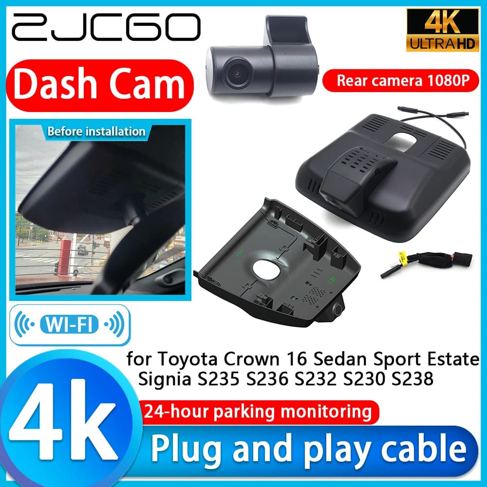 4K DVR camera for car Toyota Crown 16 Sedan Sport Estate Signia S235 S236 S232 S230 S238 with Sony lens and 24h video recording