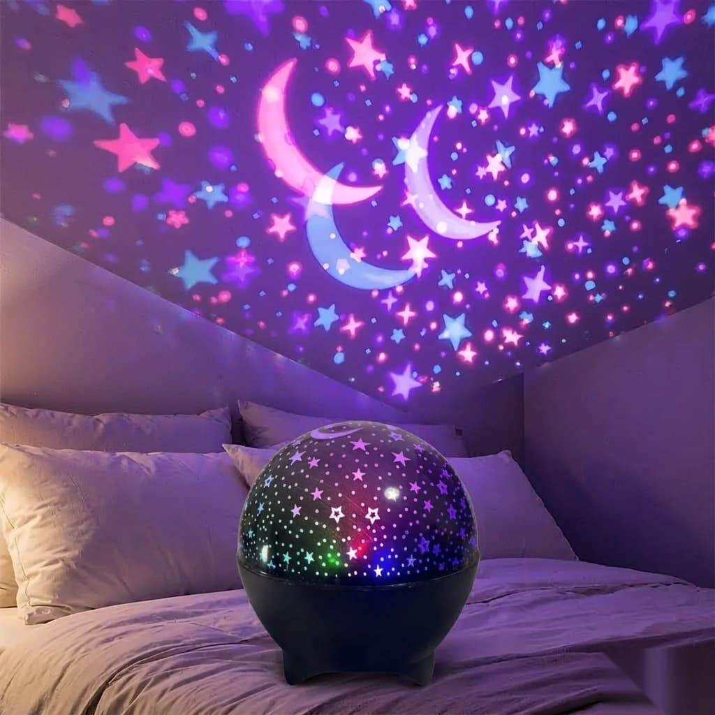 Night Light Projector Star, 7 Color Modes Mini LED USB Dreamy Aurora for Bedroom Bedside Home Living Room Party Gift Decor